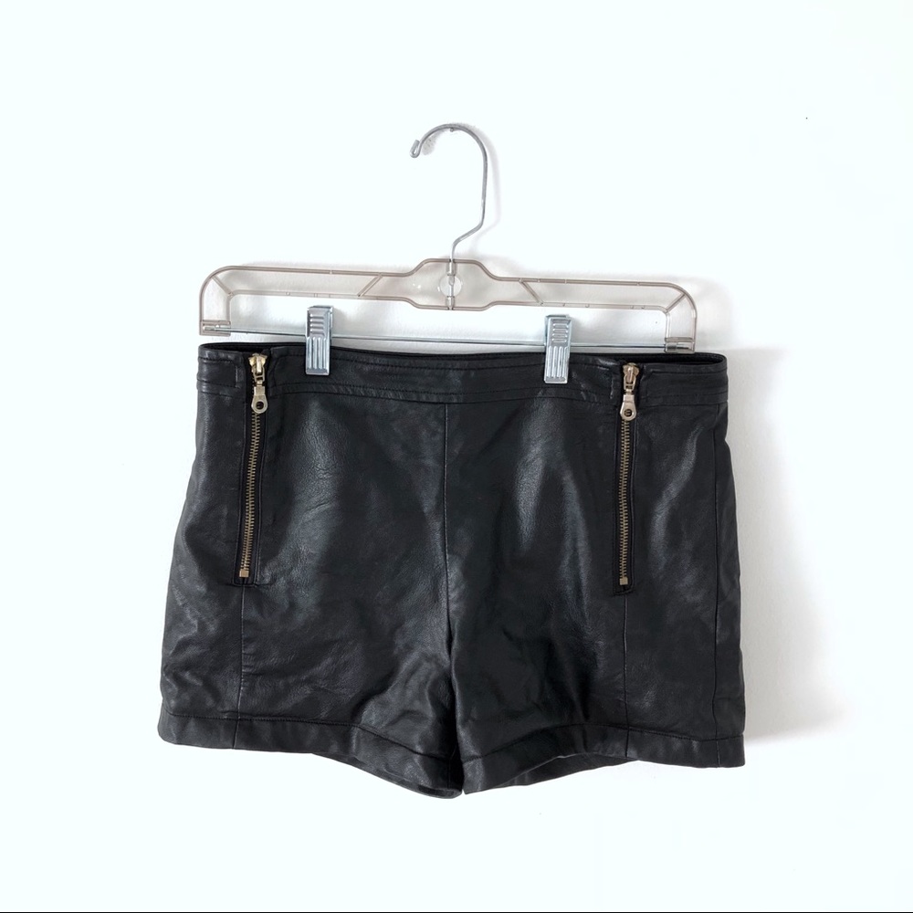 Faux Leather Hot Pants